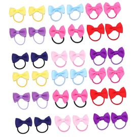 Totority 36pcs Boutique Hair Bows for Girls Elastic Tie Rubber Band Hair Accessories for Boy Girl and Toddlers Random Grosgrain Ribbon Pigtail Holders