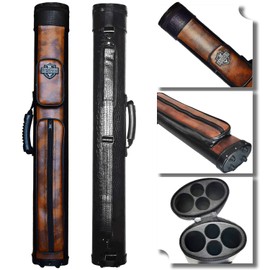 BY SPORTS 2x2 Hard cue case Oval Pool Cue Billiard Stick Carrying Case