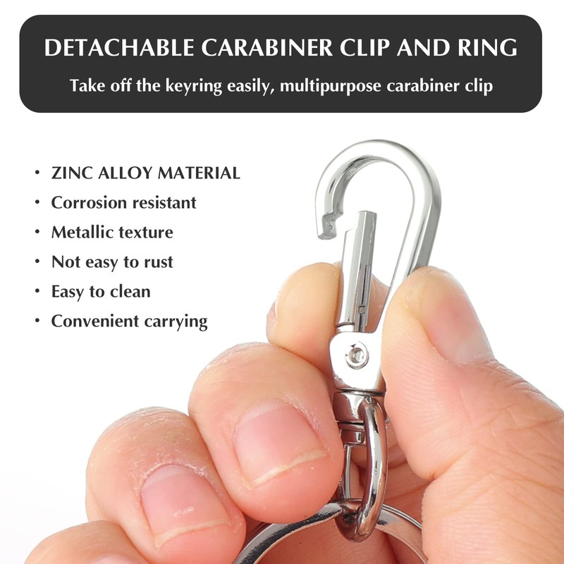 TIESOME Metal Keyring Carabiner Hook Clip, 4 Pieces Key Ring