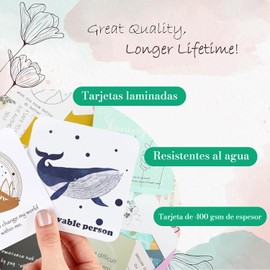 Set de 50 Tarjetas de Afirmaciones Positivas, Motivaciones Diarias para Mujer, Afirmaciones Diarias para Mujer, Tarjetas de Atención Plena, Tarjetas Inspiradoras, Cartas al Universo Diario de Gratitud