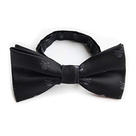 Elfeves - Corbata delgada para hombre, diseño de calavera de Repp, tela jacquard informal para Halloween, Pajaritas Black Grey, One Size