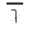 IDEALSV Black 1 Inch 1 Shape Screw Hooks L Shape