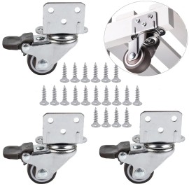 HOWDIA Silent 1 Inch Marble Casters Set Of 4 Non Marking Tpr Rubber Wheels Heavy Duty