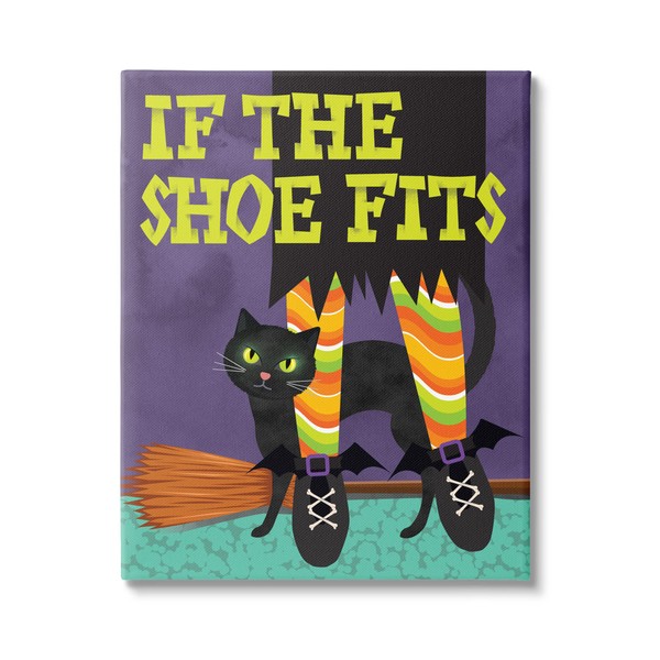 Stupell Industries If The Shoe Fits Witch Canvas Wall Art,