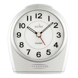Acctim 14937 Astoria Smartlite Non-Ticking Alarm Clock - Silver