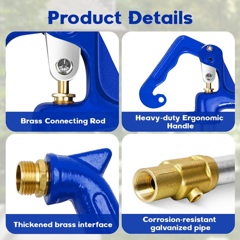 3.25FT Frost Proof Yard Hydrant,Freezeless Frost Free Outdoor Water Hydrant,3/4"