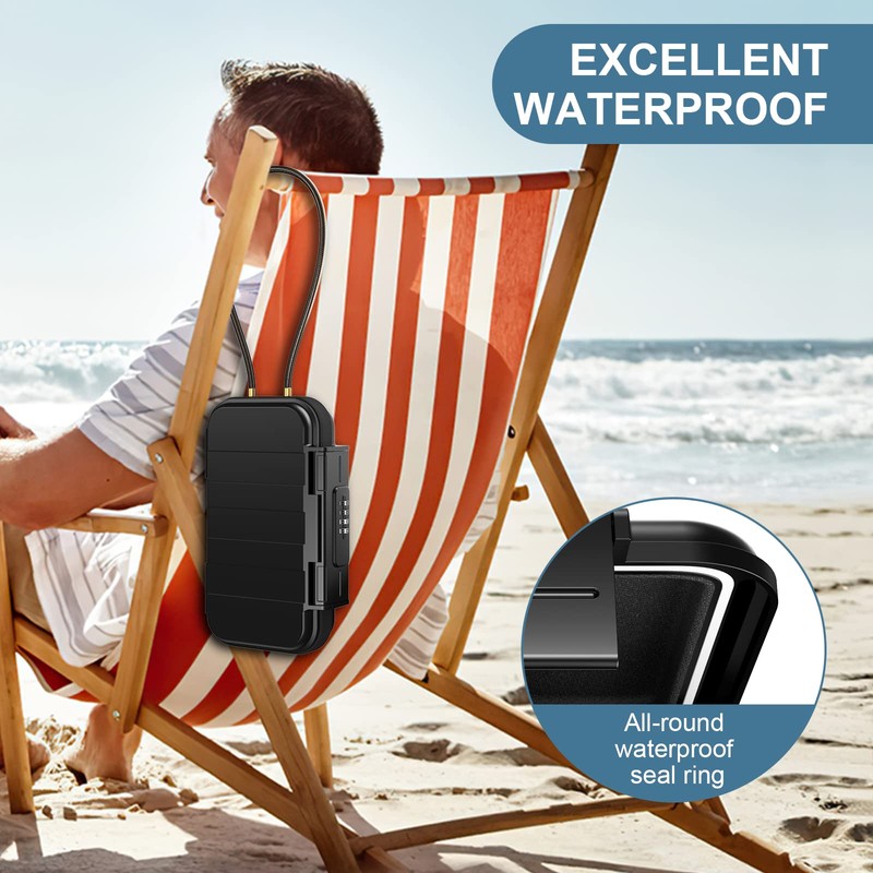 Upgrade Portable Safe, Security Box with Number Code, Waterproof Anti-Theft