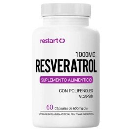 Trans Resveratrol 1000mg Restart 60 Cápsulas Veganas Con Semilla De Uva 95% Polifenoles Alta Pureza Resveratrol Puro Suplemento Antioxidante Superior 