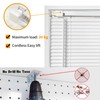 No Drill L-Shaped Vinyl Cordless Mini Blinds,White,23.5" Wx 36" H