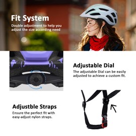 Bike Helmet for Adults Women Men Youth Kids, Lightweight Mountain Road Bicycle Cycling Helmets with Adjustable Dial, 2 Detachable Visor