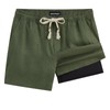 maamgic Mens Casual Linen Shorts 5 Inch Elastic Waist Drawstring