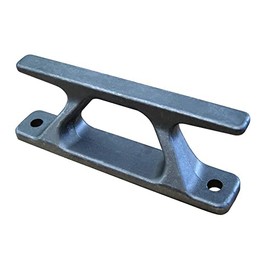 Dock Edge + Dock Cleat, Angled Rail Cleat, 10" - Cast Matte Aluminum