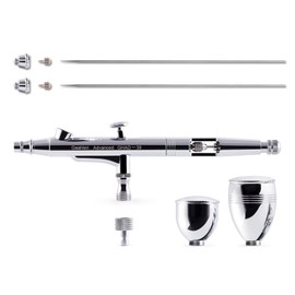 Gaahleri Airbrush Kit, Airbrush Gun, Dual Action Gravity 1/2 & 1/4 oz Liquid Cup, 0.35 & 0.5mm Needle, Cost-effective Airbrush Kit, Makeup, Nail Art, Painting, Model, Coloring,