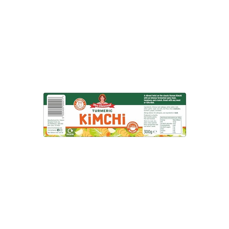 Mrs Elswood Turmeric Kimchi 300g
