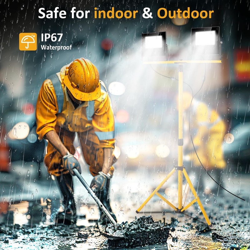 24000 Lumen LED Work Lights with Stand, Floodlight Work Light