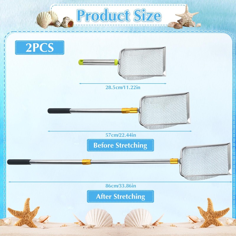 MARFOREVER 2 Pcs Shark Tooth Sifter Sand Sifter for The