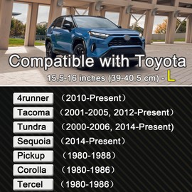 West Llama Steering Wheel Cover for Toyota, Large Steering Wheel Cover for 4Runner Tundra Tacoma, 15.5-16 inch Wheel Cover (Black+Grey Line-Large Size)