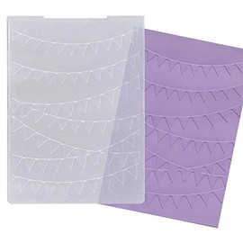 Birthday Flags Embossing Folders for Card Making, 5.7 × 4.2 Inch Triangle Banner Plastic Embossing Folders Holiday Template Stencil Craft Card Embossing Folder for DIY Scrapbooking