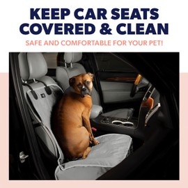 Active Pets Dog Car Seat Cover, Waterproof Front Seat Protector for SUV Truck Sedan, Pet Safety Travel Comfort System with Universal Fit, Grey