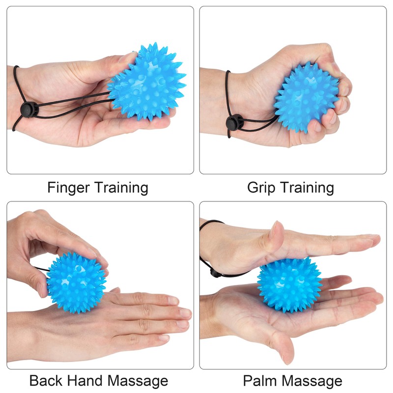 Yesaler Hand Trainer Hedgehog Ball with Elastic Hand Strap Massage