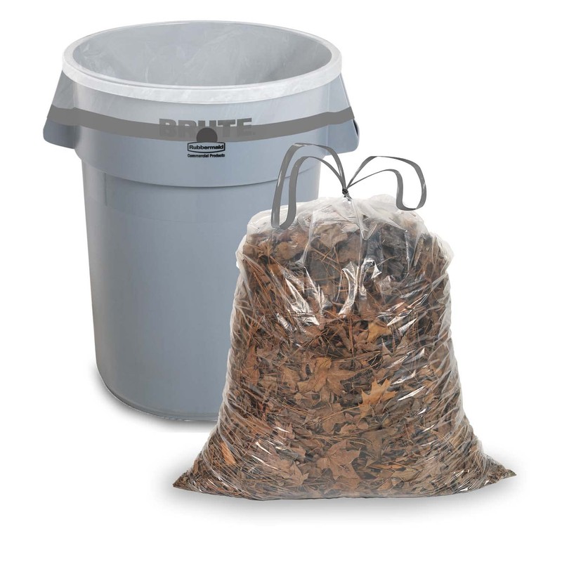 Ultrasac 39 Gallon 1.0 MIL Clear Drawstring Trash Bags -