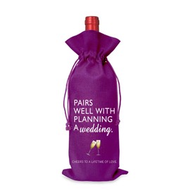 Tesedupoole Wine Bag Wedding Gift for Mr and Mrs - Engagement Gift J14-Purple