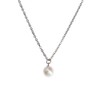 LuckyLy Collar de Mujer con Perla, Cadena de Acero Inoxidable