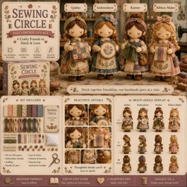 Mundos Pequeños – Serie de Kit DIY de Patchwork, Kit de Costura de Patchwork para Principiantes, Kit de Manualidades de Personajes de Tela Hecho a Mano con Materiales e Instrucciones (B)