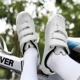 Mens Peloton Cycling Shoes with Look Delta Cleat - Compatible with Peloton SPD Clips - Spin Indoor Road Racing Bike Shoes for Men Women - White 13