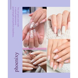 Poly Nail Gel Kit with U V LED Nail Lamp, Phoenixy 6 Colours Poly Nail Extension Gel Set with Slip Solution Gel Nail Starter Full Kit Builder Nail Gel Gifts Set for Women