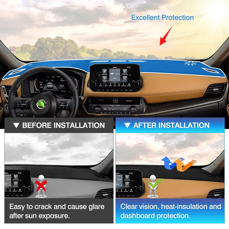 Karltys Dashboard Cover for Nissan Rogue 2021-2024 2025, Anti-Glare Rogue