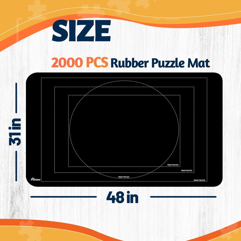 Pohxev Jigsaw Puzzle Mat Roll Up, Portable Saver Pad 48”