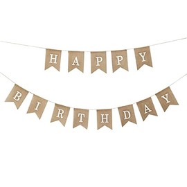 DERAYEE Happy Birthday Garland Banner, Birthday Vintage Linen Decoration, Birthday Bunting for Party, Birthday Party, Birthday Decoration, Baby Shower