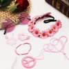 HyperFun Hippie Costume Accessories Set Peace Sign Necklace Sunglasses Flower