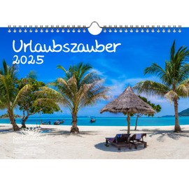 Seelenzauber Holiday Magic DIN A4 Calendar for 2025 Holiday Travel Europe City Country – Contents: 1 x Calendar, 1 x Christmas Pendant, 1 x Greeting Tag (Total 3 Pieces)
