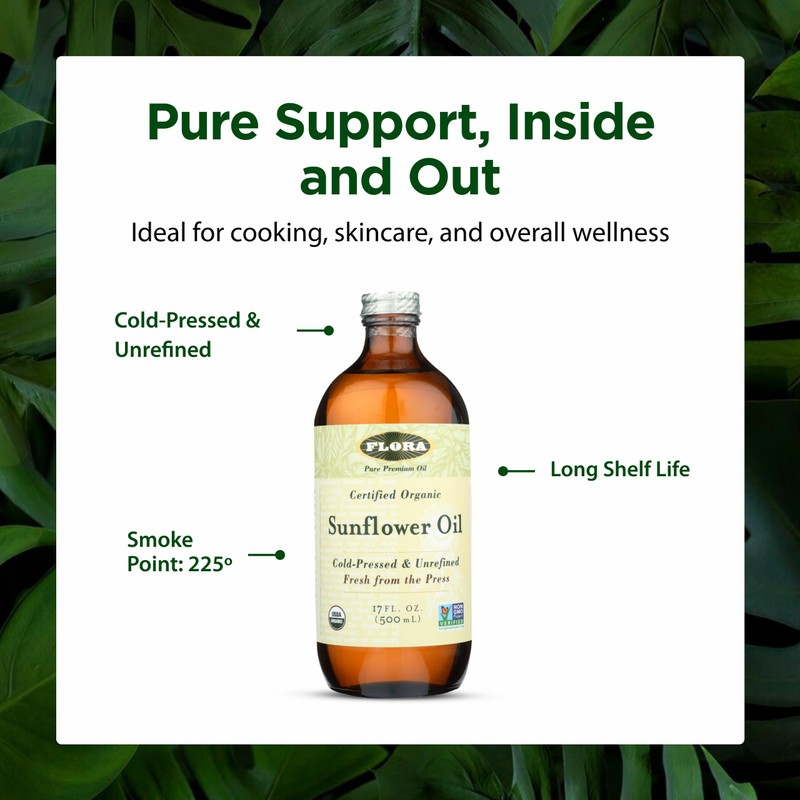 Flora - Sunflower Oil, Cold Pressed & Unrefined, 17 Fl