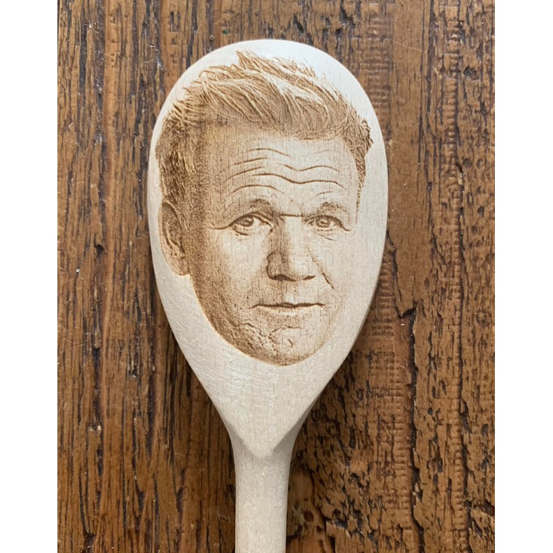 Gordon Ramsey Merch Gift Idea Image On A Wooden Spoon-Novelty