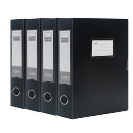 4 Pack Box Files A4,Plastic Box File with Lid,55mm Spine A4 Archiving Box Document Box for Office School - Black