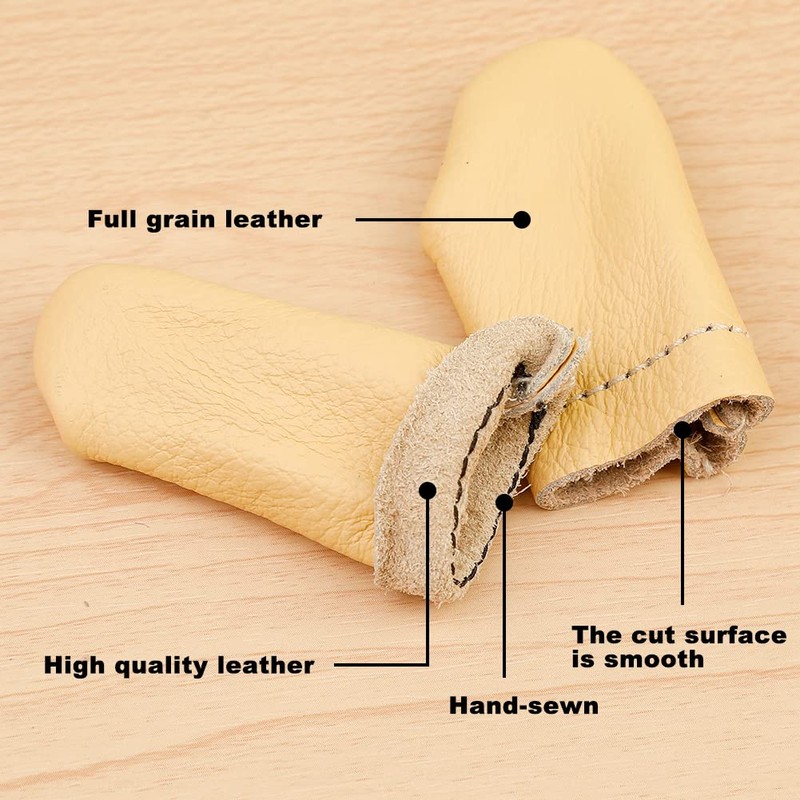 3 Pairs Leather Finger Protector Needle Felting Knitting Finger Thimble