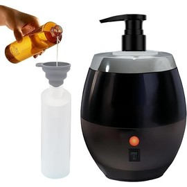 Warmer Oil Massage Lotion Warmer Kit for Professional Massage Therapy with Essential Oil Heater Bottle Dispenser Pump Funnel,15 Minutes Rapid Heating Machine- Ideal for Salon and Spa Use (Black)