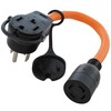 AC WORKS 30-Amp 4-Prong Dryer Outlet 14-30 Piggy-Back Plug Adapter