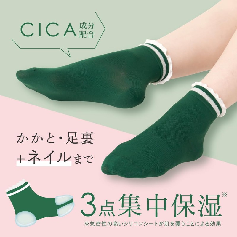 アルファックス 靴下 かかとケア 足裏 ネイル CICA 足裏保湿ソックス 22.0-25.0cm