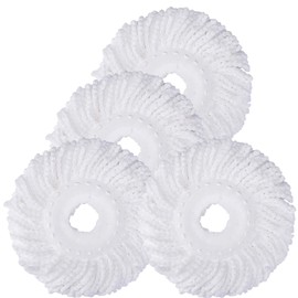 4 Pack Mop Head Replacement for Hurricane Refill, Microfiber Spin Mop Replacement Heads Easy Cleaning Mop Head Replacement Bonus with 2 Pack Microfiber Cloth