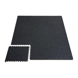 Happybuy 0.56 Inch Thick Gym Floor Mats, 12 Tiles with Rubber Top and EVA Foam, 24" x 24" Gym Workout Mats Covering 48 sq.ft, Interlocking Puzzle Mats for Gym, Home, Garage, Black & White