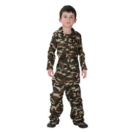 Brcus Army Boys Camouflage Soldier Role Play Military Uniform Cosplay Costumes Set Large