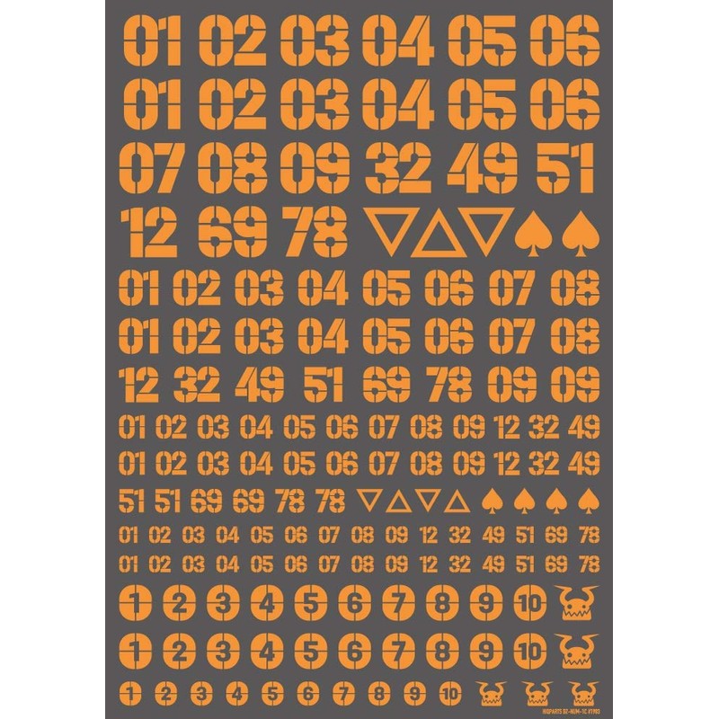 Haikyu Parts DZ Number Decal Orange 1 Piece Plastic Model