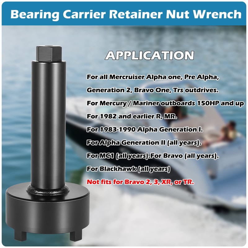 Bearing Carrier Retainer Nut Wrench Tool for Mercruiser Alpha one,