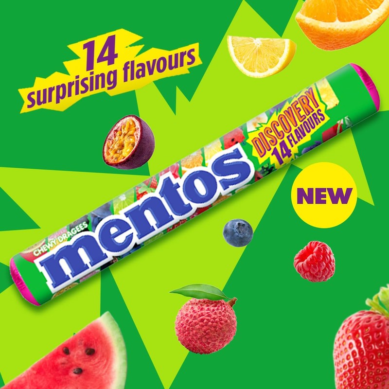 Mentos Discovery 14 Flavour Chews (1 Pack of 5 Rolls)