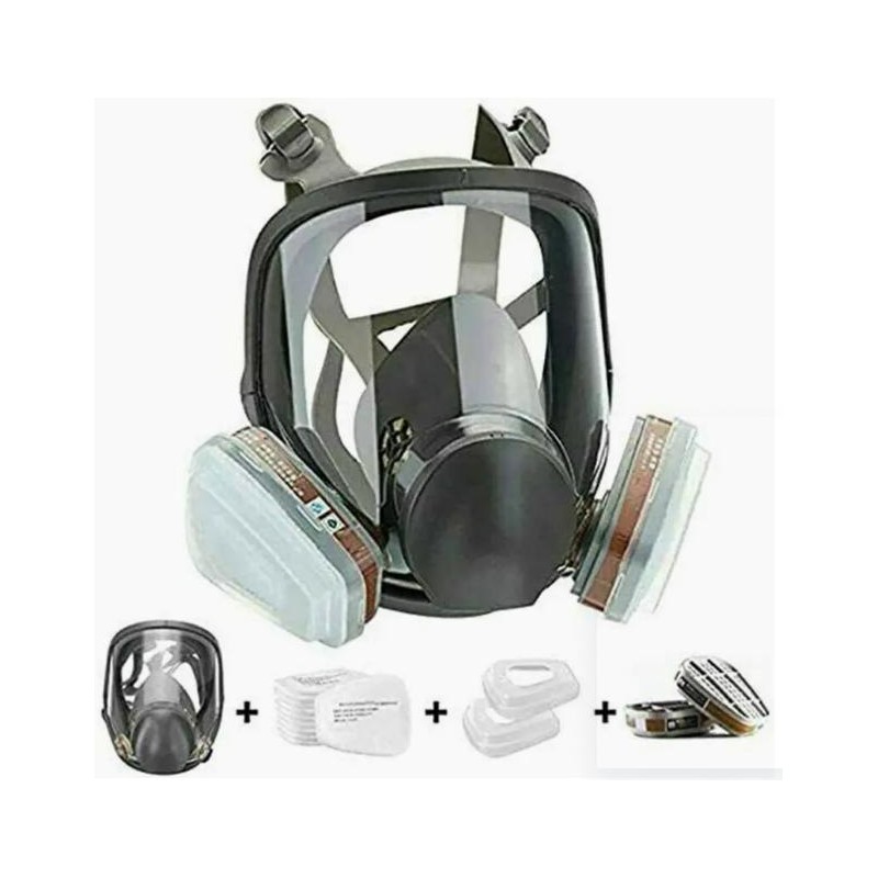 15-in-1 Professional Full Face Respirator Mask With Safety Goggles -