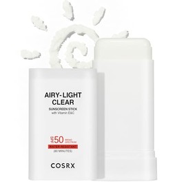COSRX Airy-Light Clear Sunscreen Stick with Vitamin E&C SPF 50, 0.67 oz, 19g, Korean Suncreen Stick Suncare Sunblock, Lightweight, No White Cast, Wate